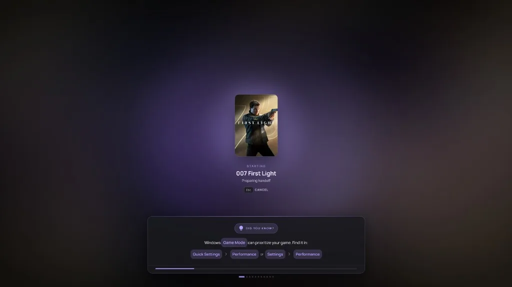 warmUP seamless game launch — pick a game and play without store windows stealing focus